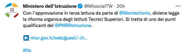 Ministero Istruzione Twitter Ministero Istruzione